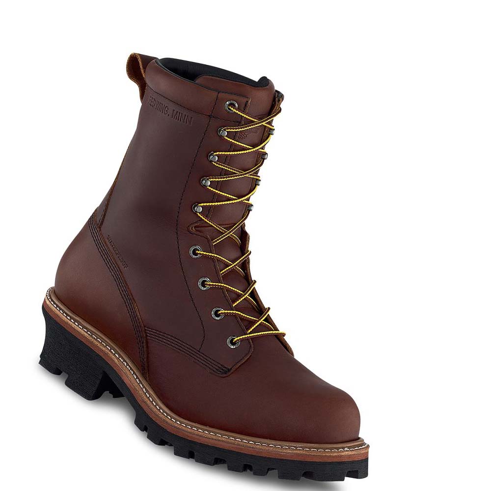 Red Wing LoggerMax 9-inch Insulated, Soft Toe Logger Men\'s Waterproof Boots Burgundy | ZA 389FDN